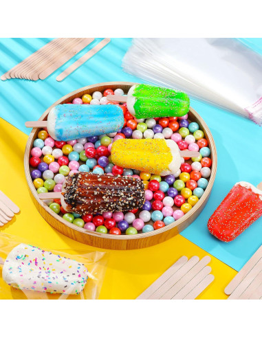 Juego de 300 Palitos de Helado y Bolsas Autoadhesivas Patelai