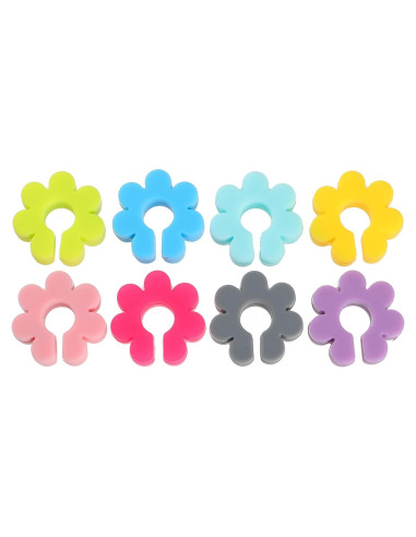 Marcadores de Copas de Vino Luxshiny 8 Piezas Silicona Flor