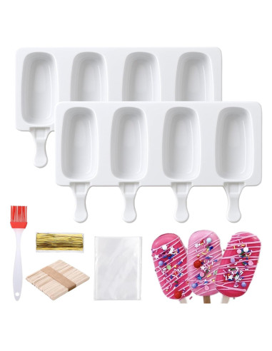 Kit de Moldes para Cake Pop Juome - 2 Moldes Silicona 8 Cavidades