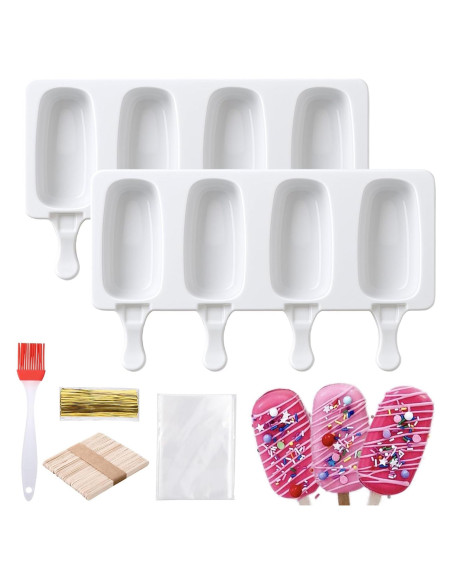 Kit de Moldes para Cake Pop Juome - 2 Moldes Silicona 8 Cavidades Kit de Moldes para Cake Pop Juome - 2 Moldes Silicona 8 Cavidades
