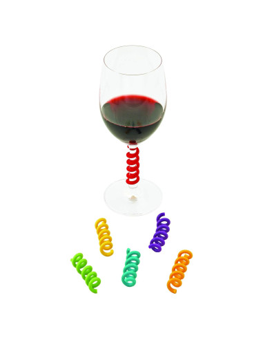 Juego de 6 Marcadores de Copas de Vino Silicona True Zoo