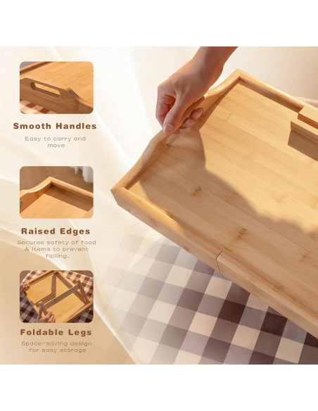 Mesa de Cama Ajustable y Expandible LAVIEVERT de Bambú Mesa de Cama Ajustable y Expandible LAVIEVERT de Bambú