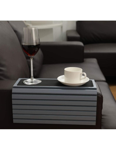 Mesa de bandeja para brazo de sofá GEHE 42x33.7cm Gris
