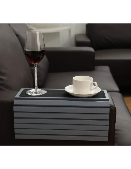 Mesa de bandeja para brazo de sofá GEHE 42x33.7cm Gris Mesa de bandeja para brazo de sofá GEHE 42x33.7cm Gris