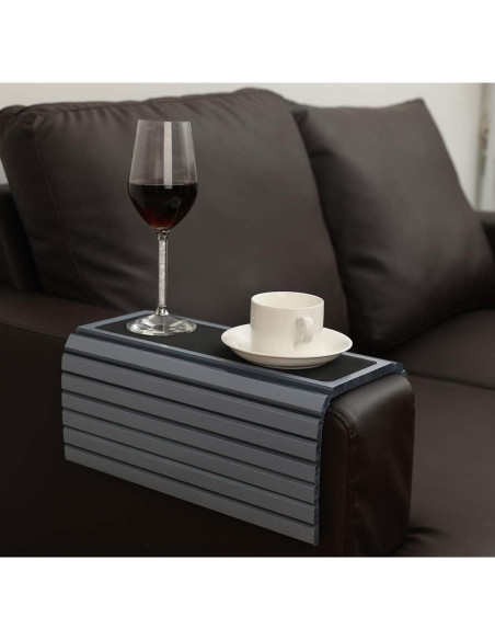 Mesa de bandeja para brazo de sofá GEHE 42x33.7cm Gris Mesa de bandeja para brazo de sofá GEHE 42x33.7cm Gris