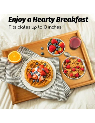 Mesa de bandeja para cama MorTime de bambú con patas plegables