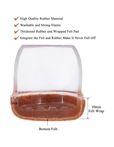 16 Tapas de Silicona para Patas de Silla Kotiorname 3.18 cm