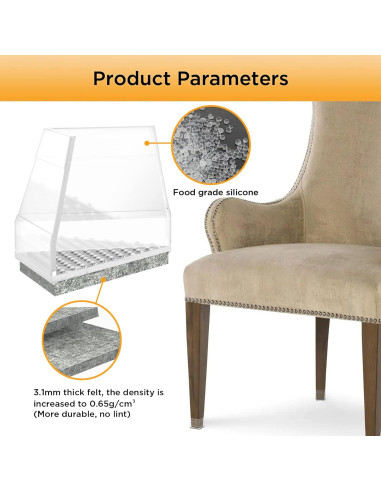 Protectores de patas de silla CHWM 24 piezas silicona transparente