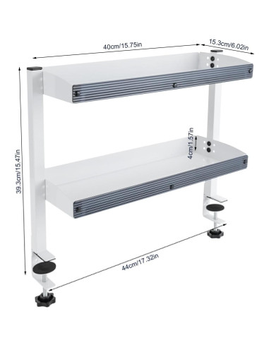 Estante de Escritorio Clip-on GUDBYWXB 2 Niveles Blanco