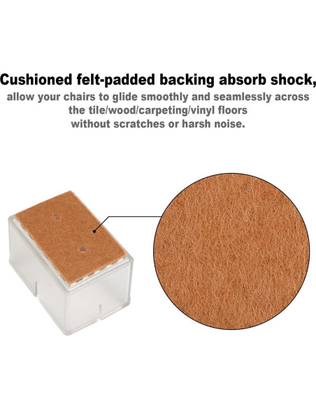 Protectores de Suelo Anwenk para Patas de Silla Rectangulares 16 Piezas Protectores de Suelo Anwenk para Patas de Silla Rectangulares 16 Piezas