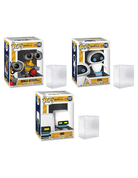 Conjunto de 3 Figuras Funko Pop Wall-E, Eve y Mo Conjunto de 3 Figuras Funko Pop Wall-E, Eve y Mo