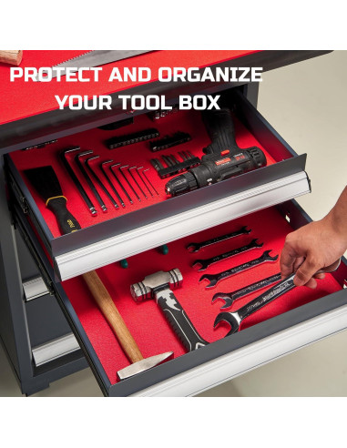 Forro de Caja de Herramientas ONREVA 40.64 cm x 5.49 m Rojo