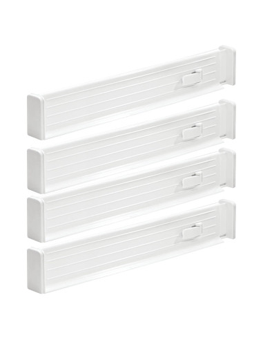 Divisor Expandible para Cajones mDesign - Paquete de 4, Blanco