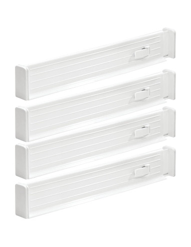 Divisor Expandible para Cajones mDesign - Paquete de 4, Blanco