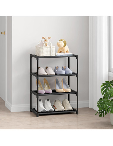 Estante para zapatos Autonomier 4 niveles apilable negro
