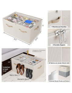 Organizador de Zapatos TOPIA HOME Beige Extra Grande 20 Pares 2
