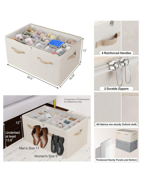 Organizador de Zapatos TOPIA HOME Beige Extra Grande 20 Pares Organizador de Zapatos TOPIA HOME Beige Extra Grande 20 Pares