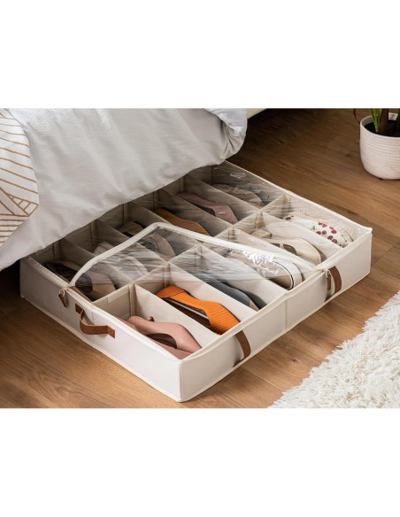 Organizador de Zapatos StorageWorks Beige 2 Piezas 24 Pares Organizador de Zapatos StorageWorks Beige 2 Piezas 24 Pares