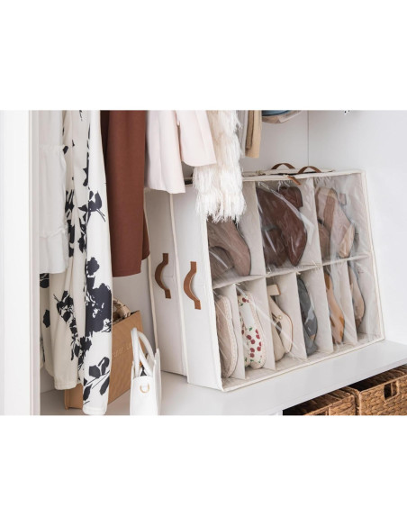 Organizador de Zapatos StorageWorks Beige 2 Piezas 24 Pares Organizador de Zapatos StorageWorks Beige 2 Piezas 24 Pares