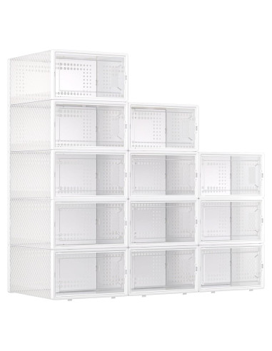 Cajas de Almacenamiento de Zapatos Trdongxu XL 12 Piezas Blancas