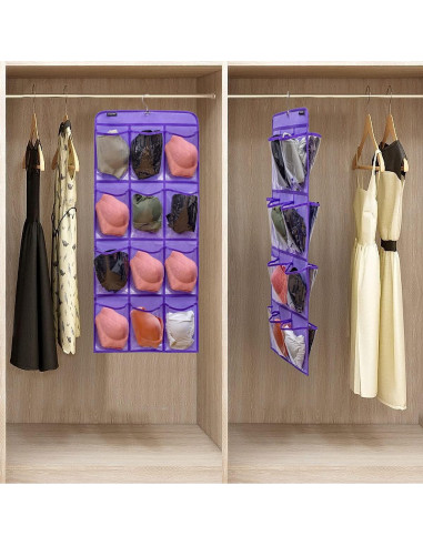 Organizador Colgante de Zapatos ANZORG 24 Bolsillos Morado