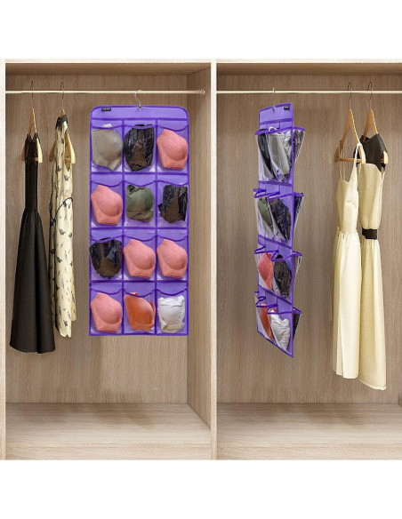Organizador Colgante de Zapatos ANZORG 24 Bolsillos Morado Organizador Colgante de Zapatos ANZORG 24 Bolsillos Morado
