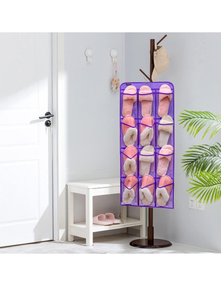 Organizador Colgante de Zapatos ANZORG 24 Bolsillos Morado Organizador Colgante de Zapatos ANZORG 24 Bolsillos Morado