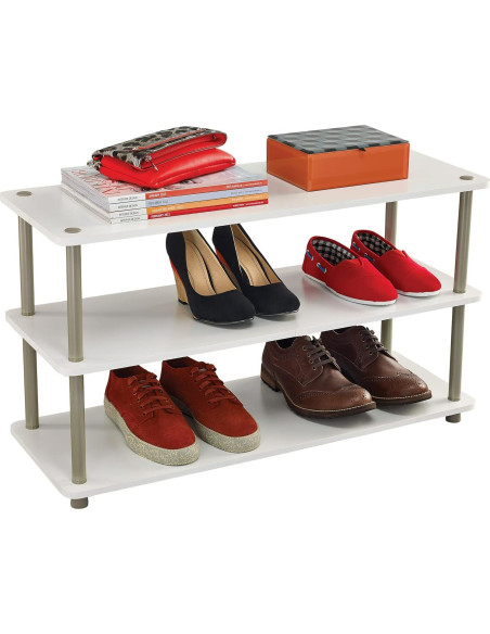 Estante organizador de 3 niveles ClosetMaid para zapatos blanco Estante organizador de 3 niveles ClosetMaid para zapatos blanco
