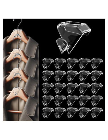 Ganchos Conectores de Perchas SLMT 30 Pack Transparente