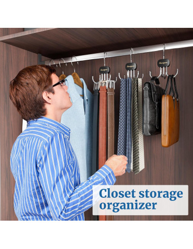 Organizador de Cinturones Lumigens 2PCS Negro Ahorra Espacio