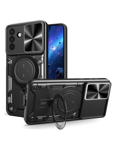 Funda de Armadura CCSmall para Samsung Galaxy A56 5G, Negro