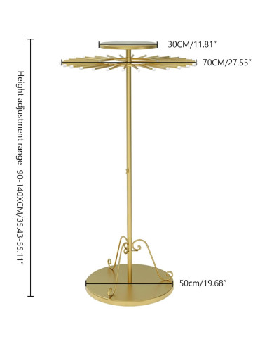 Soporte de exhibición de bufandas BIFCIOFH ajustable 90-140cm