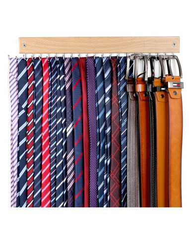 Organizador de Corbatas y Cinturones OTECKK con 20 Ganchos