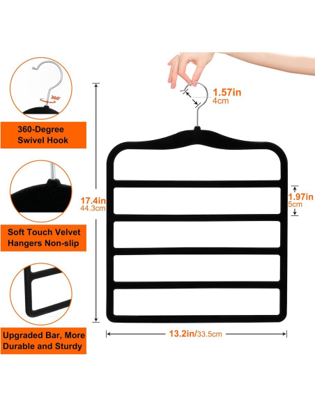 Perchas para Pantalones CLODSPAC, 5 en 1, Antideslizantes Perchas para Pantalones CLODSPAC, 5 en 1, Antideslizantes