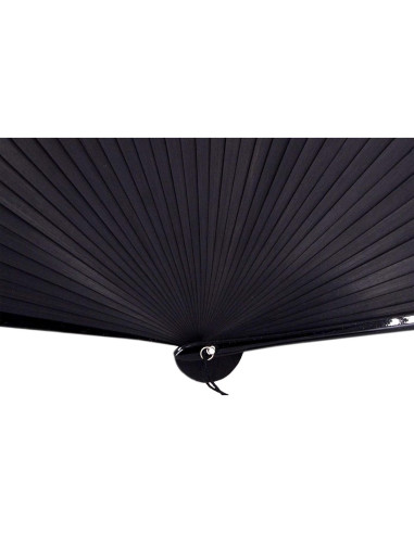 Abanico Plegable de Bambú y Seda Amajiji Negro 38x21cm