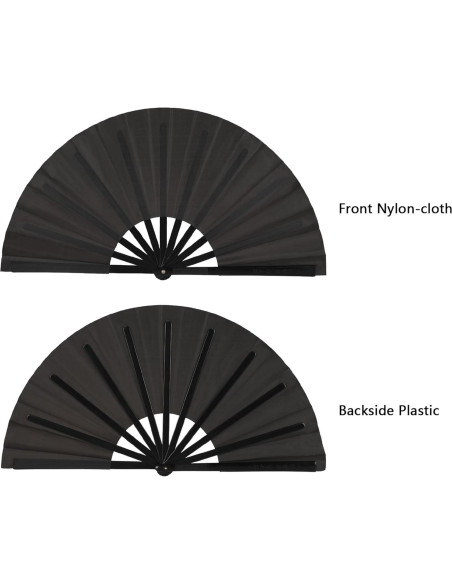 Abanicos de Aplauso Maitys 2 Pcs Plegables 34 cm Negro Abanicos de Aplauso Maitys 2 Pcs Plegables 34 cm Negro