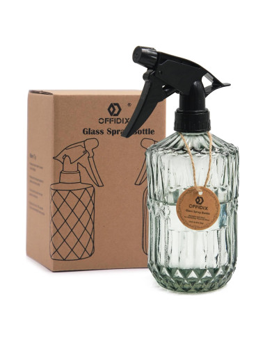 Pulverizador de Plantas OFFIDIX 430ml Vidrio Ajustable Verde Claro