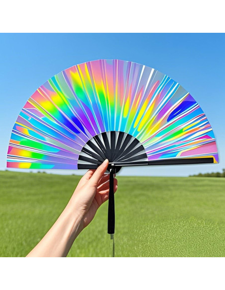 Abanico Plegable de Mano dmjuncong 63cm Color Lásers Abanico Plegable de Mano dmjuncong 63cm Color Lásers
