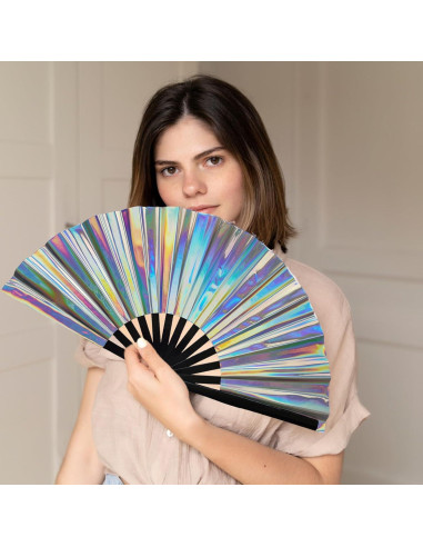 Abanico Plegable de Mano dmjuncong 63cm Color Lásers