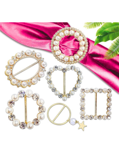 Clips de Bufanda y Corbata TXZWJZ - 12 Piezas con Perlas y Strass