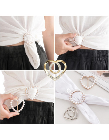 Set de 4 Anillos y Deslizadores de Bufanda Metal WORUYANG