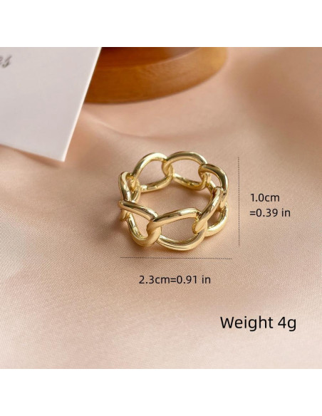 Anillo Broche de Bufanda de Seda Oro con Cadena de Enlace 1x2.3cm Anillo Broche de Bufanda de Seda Oro con Cadena de Enlace 1x2.3cm