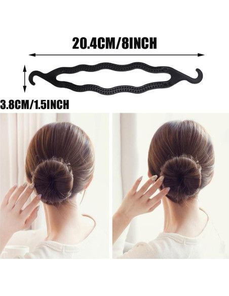 6 Pinzas para Peinar VASANA con Doble Gancho Negro 21.6 cm 6 Pinzas para Peinar VASANA con Doble Gancho Negro 21.6 cm