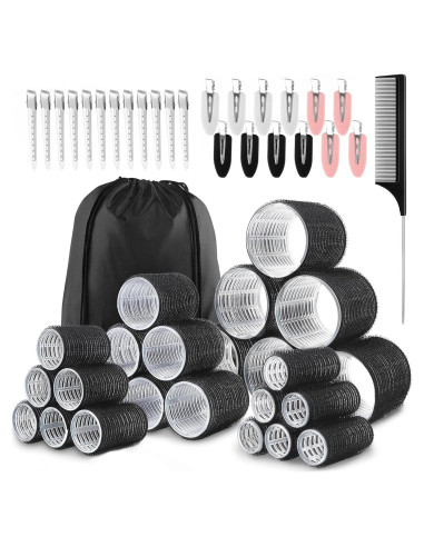 Juego de 50 Rulos Autoadhesivos Caija-H para Cabello