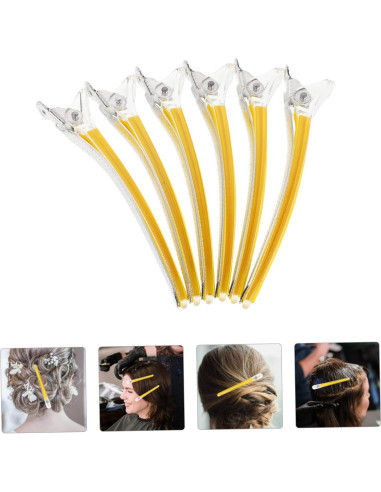 12 Clips de Corte de Cabello Transparentes Ipetboom Antideslizantes