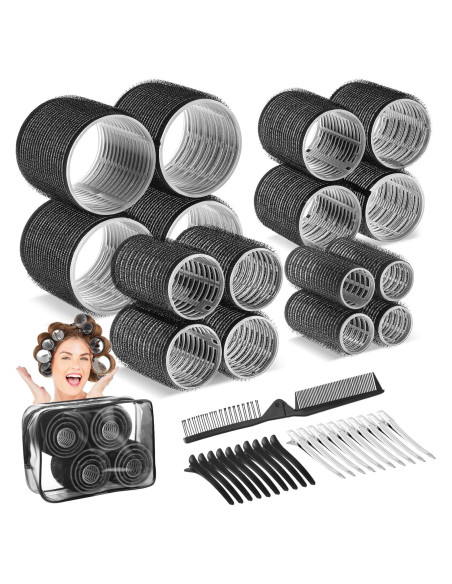 Set de 38 Rulos de Cabello Sin Calor Obeoby - 4 Tamaños Set de 38 Rulos de Cabello Sin Calor Obeoby - 4 Tamaños