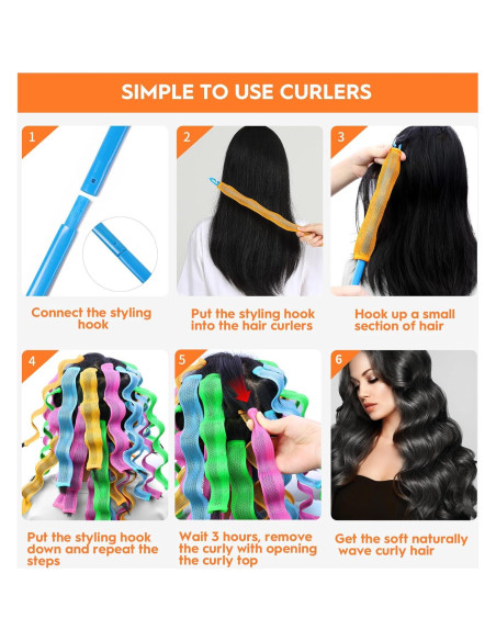 Rizadores de Cabello Sin Calor YEVYO 40 Piezas 25cm Rizadores de Cabello Sin Calor YEVYO 40 Piezas 25cm