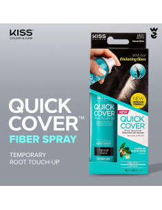 Spray Engrosador de Cabello Kiss Quick Cover 100ml Negro Natural 2