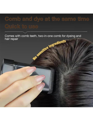 Paquete de 2 Peines Tinte Cabello Instantáneo Negro-Marrón