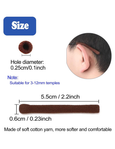 Funda de Algodón Suave Antideslizante para Patas de Gafas Omnful